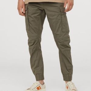 H&M Men’s Large Cargo Olive Joggers NWT